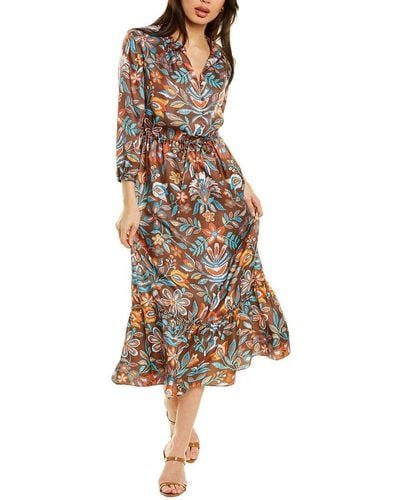 J.McLaughlin Liberty Silk-blend Dress - Brown