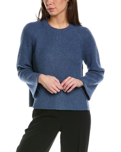 Lafayette 148 New York Open Sided Cashmere & Silk-blend Pullover - Blue