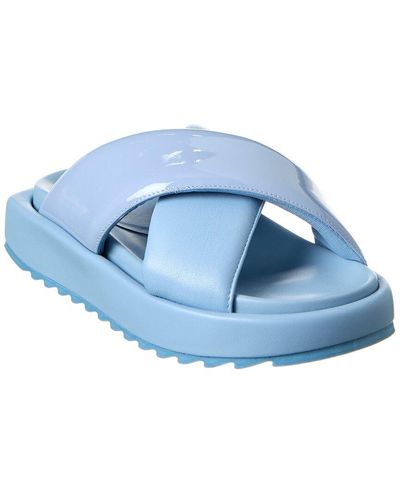 Gia Borghini Leather Platform Sandal - Blue