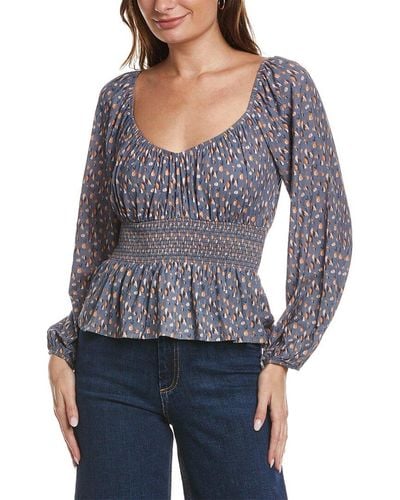 Nation Ltd Sophie Gathered Party Top - Blue