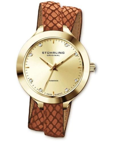 Stuhrling Stuhrling Vogue Diamond Wrap Watch - Metallic