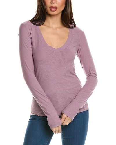 James Perse Relaxed V-neck T-shirt - Purple
