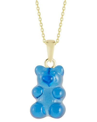 Sphera Milano 14k Over Silver Gummy Bear Necklace - Blue