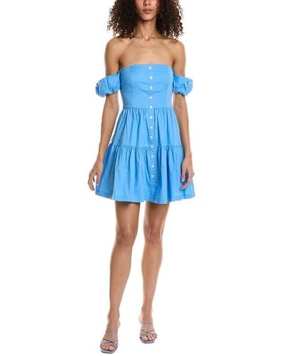 STAUD Elio Mini Dress - Blue