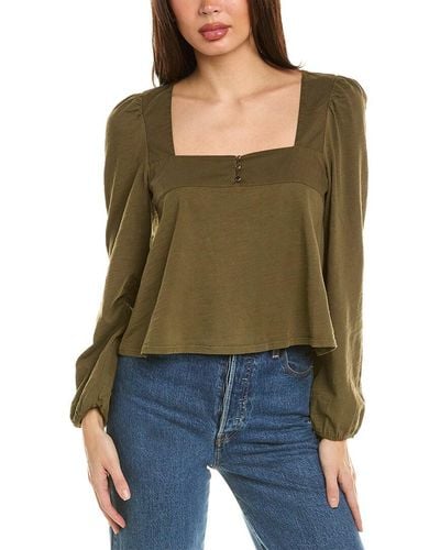 Nation Ltd Pascale Square Neck Top - Green