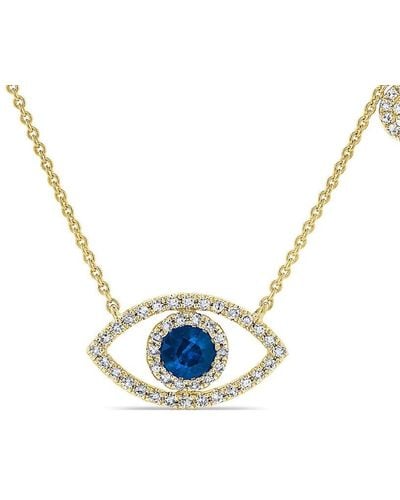 Sabrina Designs 14k 0.46 Ct. Tw. Diamond & Sapphire Evil Eye Necklace - Blue