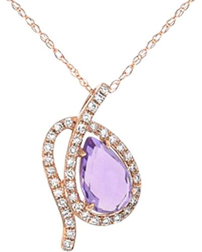 Diana M. Jewels Fine Jewellery 18k Rose Gold 1.06 Ct. Tw. Diamond & Amethyst Necklace - Pink