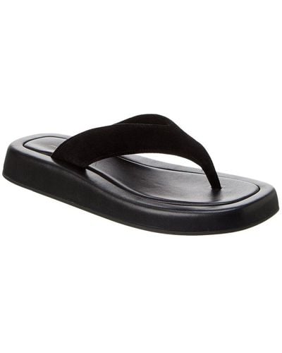The Row Ginza Velvet Platform Sandal - Black