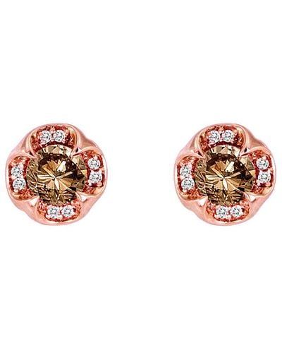 Le Vian Le Vian 14k Rose Gold 0.80 Ct. Tw. Diamond Earrings - White