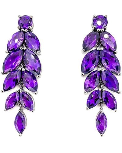 Arthur Marder Fine Jewelry Silver Amethyst Earrings - Purple