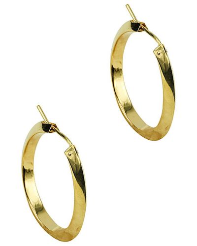 Argento Vivo 18k Over Silver Hoops - Metallic