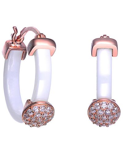 Rachel Glauber Cz Earrings - Pink