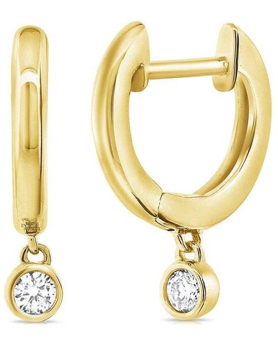 Sabrina Designs 14k 0.11 Ct. Tw. Diamond Huggie Dangle Earrings - Metallic