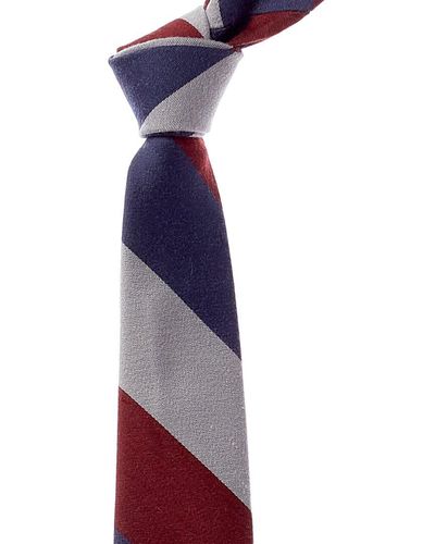 Tie Bar The Big Stripe Wool & Silk-blend Tie - Red