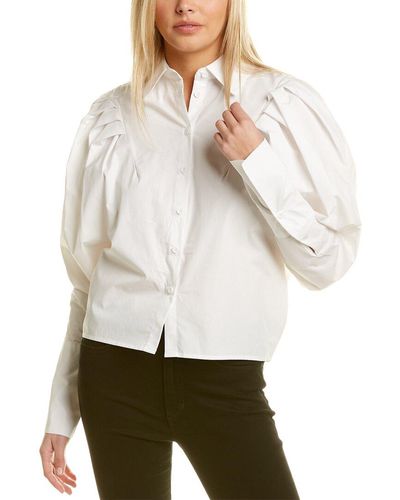 Gracia Bulky Sleeve Blouse - White