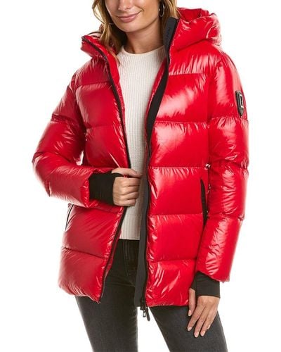 Rudsak Avala Leather-trim Down Jacket - Red