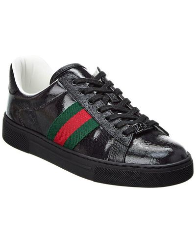 Gucci Ace GG Crystal Canvas Trainer - Black