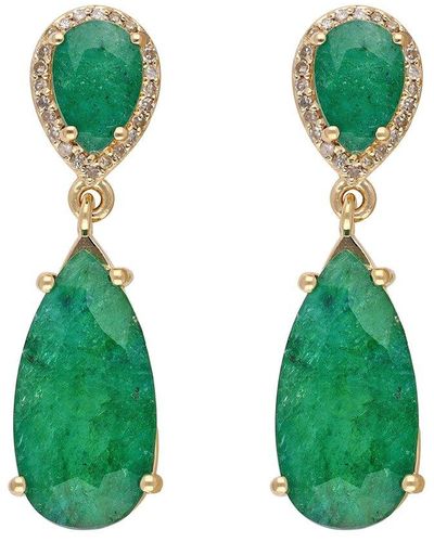 TIRAMISU Vermeil 13.01 Ct. Tw. Gemstone Earrings - Green