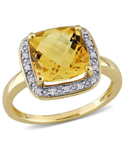 Rina Limor 10k 2.98 Ct. Tw. Diamond & Citrine Ring - Metallic