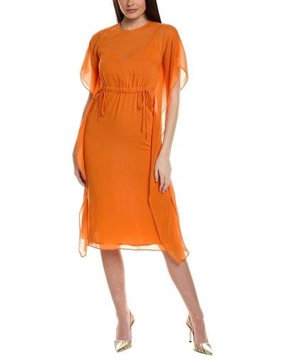 Max Mara Studio Calenda Silk-blend Caftan Dress - Orange