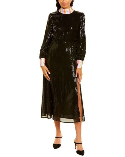 Olivia Rubin Amelie Sequin Midi Dress - Black
