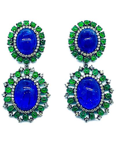 Arthur Marder Fine Jewelry 14k & Silver 8.03 Ct. Tw. Diamond & Gemstone Earrings - Multicolour