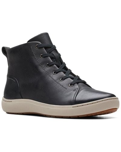 Clarks Nalle Vine Leather Sneaker - Black