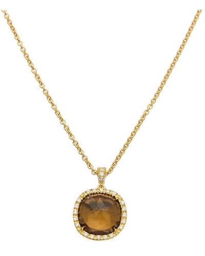 Marco Bicego Jaipur 18k 0.17 Ct. Tw. Diamond & Smoky Quartz Necklace - Metallic