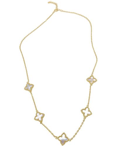 Adornia 14k Plated Floral Necklace - Metallic