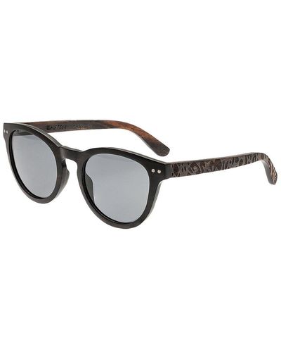 Earth Wood Unisex Esg020e 49mm Polarized Sunglasses - Black