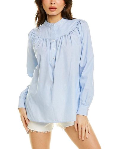 Brooks Brothers Striped Blouse - Blue