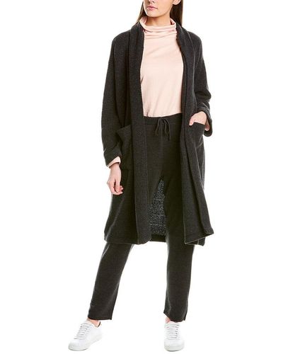 Eileen Fisher Boucle High Collar Wool-blend Coat - Gray