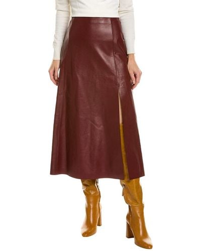 Ferragamo Leather Skirt - Brown