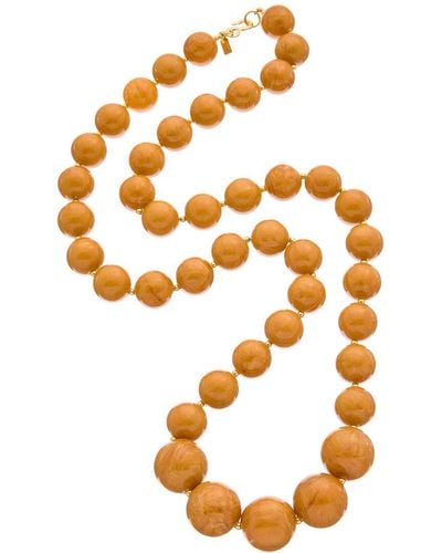 Kenneth Jay Lane Plated Bead Necklace - Orange
