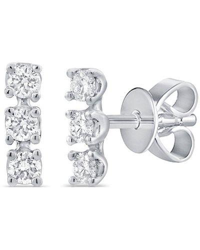 Sabrina Designs 14k 0.13 Ct. Tw. Diamond Bar Earrings - White