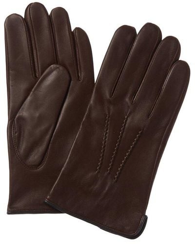 Hickey Freeman Hickey Freemen Classic Cashmere-lined Leather Glove - Brown