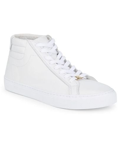 True Religion White Leather High Top Sneakers