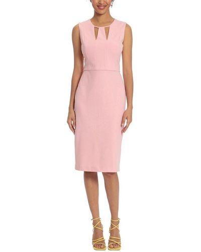 Donna Morgan Scuba Crepe Midi Dress - Pink