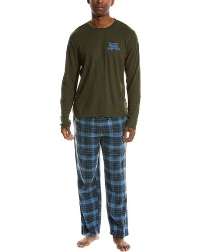 Lucky Brand Thermal Pajama Gift Set - Green