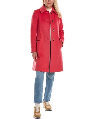 Fleurette Wool Coat - Red