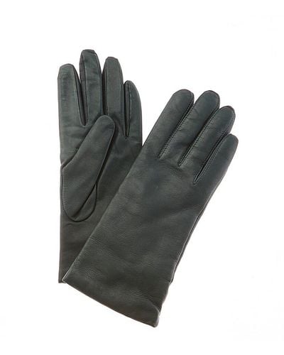 Lord + Taylor Cashmere-lined Leather Gloves - Gray