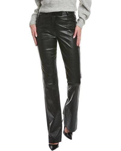 Michael Kors Micheal Kors Collection Yasmeen Leather Bootcut Pants - Black
