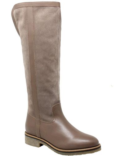 Charles David Yarn Suede & Leather Boot - Brown