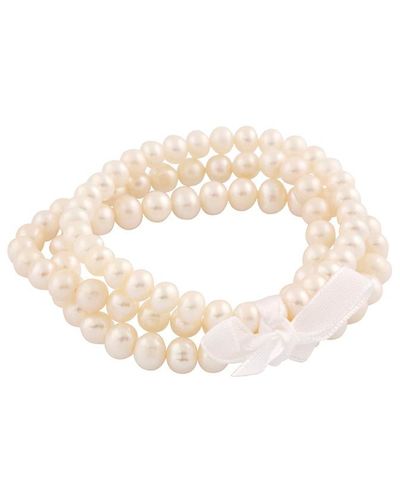 Splendid Splendid Freshwater Pearls Set Of Three 6-7mm Freshwater Pearl Bracelets - Multicolor