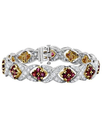 Diana M. Jewels Fine Jewelry 14k 12.00 Ct. Tw. Diamond & Ruby Bracelet - White
