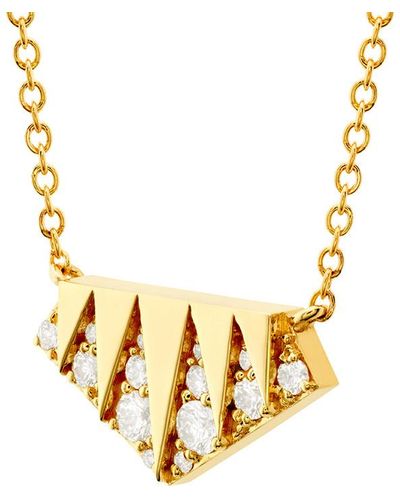 Hearts On Fire 18k 0.25 Ct. Tw. Diamond Triplicity Golden Pendant Necklace - Metallic