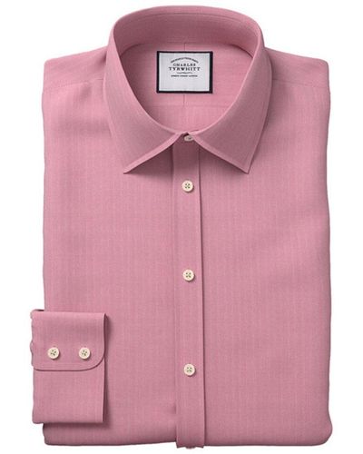 Charles Tyrwhitt Magenta Slim Fit Classic Collar Shirt - Pink