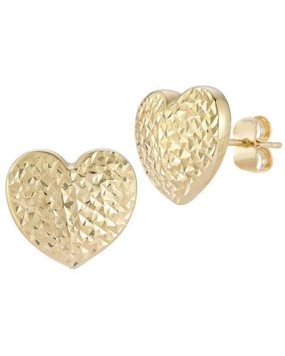 Ember Fine Jewelry 14k Puffed Heart Statement Earrings - White