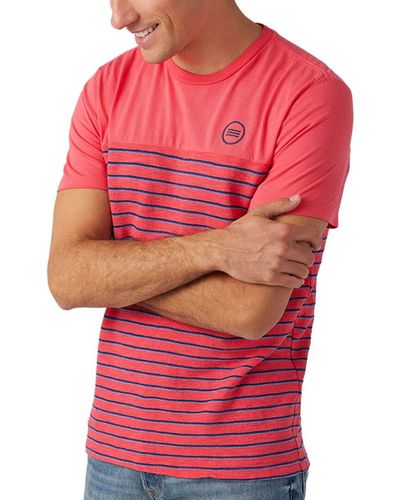 Sol Angeles Capri Stripe Yolk Crew T-shirt - Red