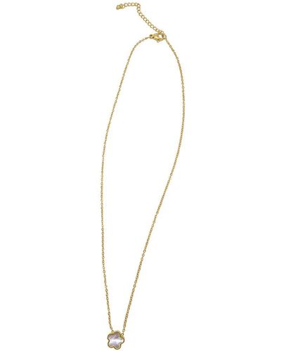 Adornia 14k Plated Clover Necklace - White
